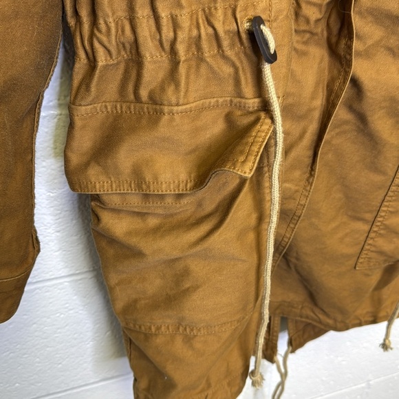 GAP Brown Utility Parka with Hood and Drawstring Waist - Picture 4 of 8